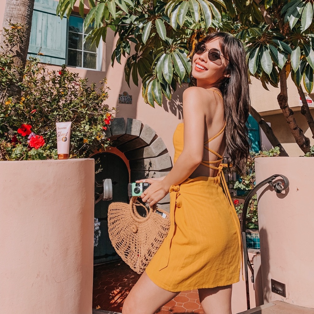 White fox Yellow Mini Dress